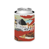 red rationale company branded Koozie that has a beer can in it